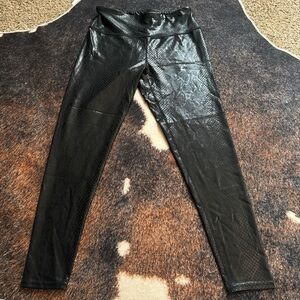 Black Snakeskin Leggings
